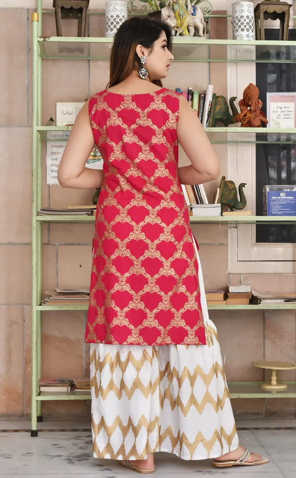 Pink_Viscose_Rayon_Printed_Kurta_Sharara_Set_For_Women