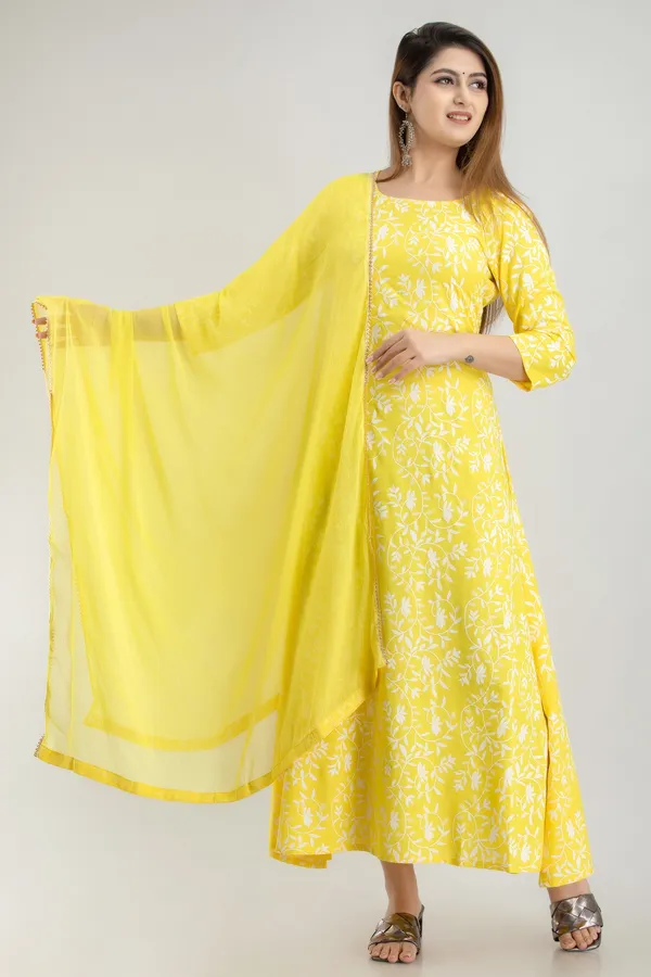 Yellow_Viscose_Rayon_Printed_A-Line_Kurta_For_Women