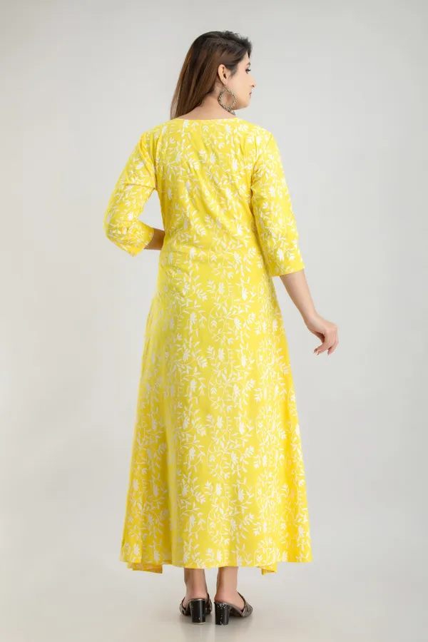 Yellow_Viscose_Rayon_Printed_A-Line_Kurta_For_Women