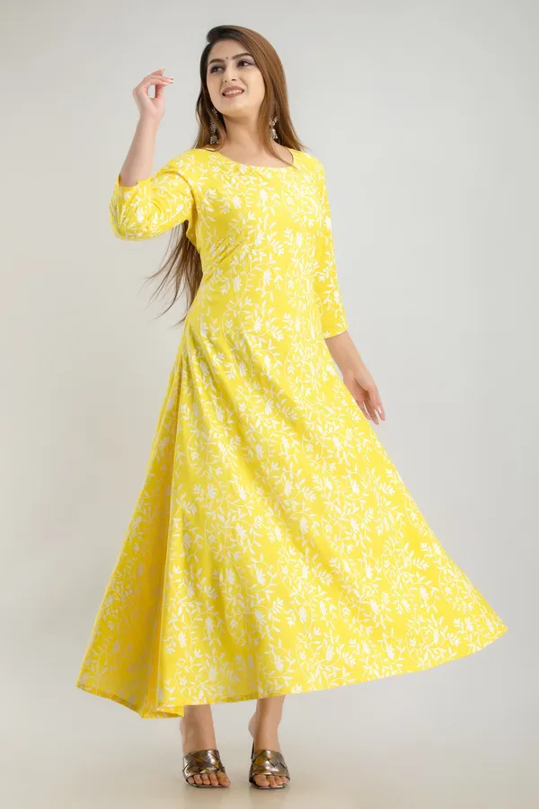 Yellow_Viscose_Rayon_Printed_A-Line_Kurta_For_Women