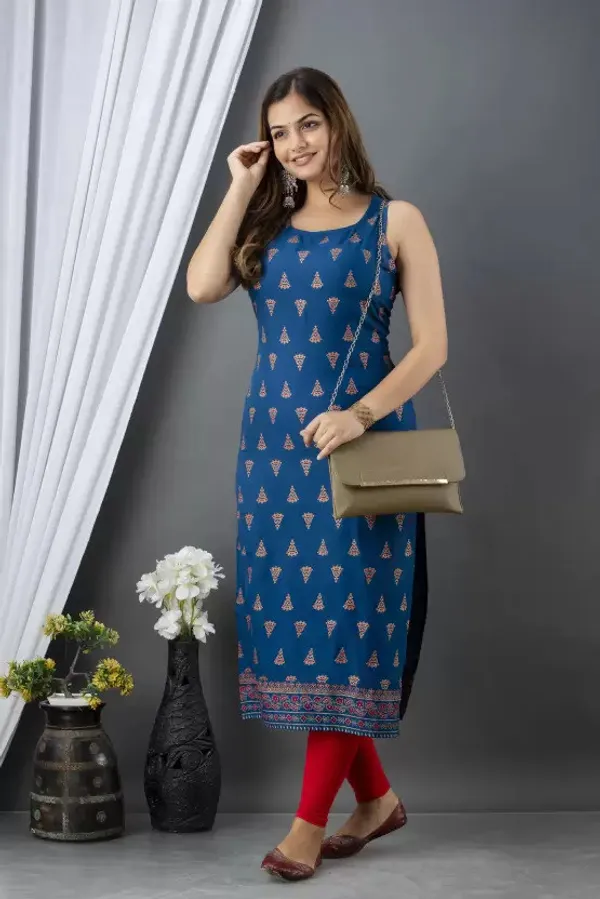 Black_Viscose_Rayon_Floral_Print_Straight_Kurta_For_Women