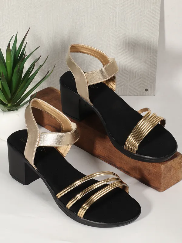 Gold::Black_D__Leather_Sandal__Casual::Party::Formal_Sandals__For_Women