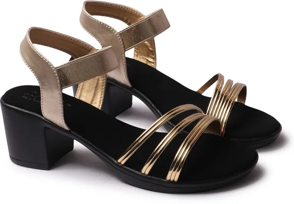 Gold::Black_D__Leather_Sandal__Casual::Party::Formal_Sandals__For_Women