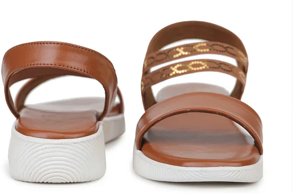 LADOO'S_Women_Wedges_(Tan_,_5)