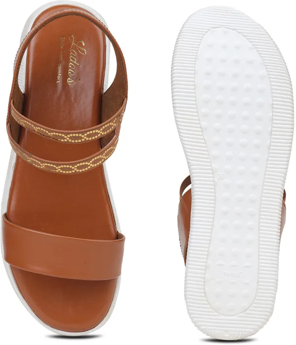 LADOO'S_Women_Wedges_(Tan_,_5)