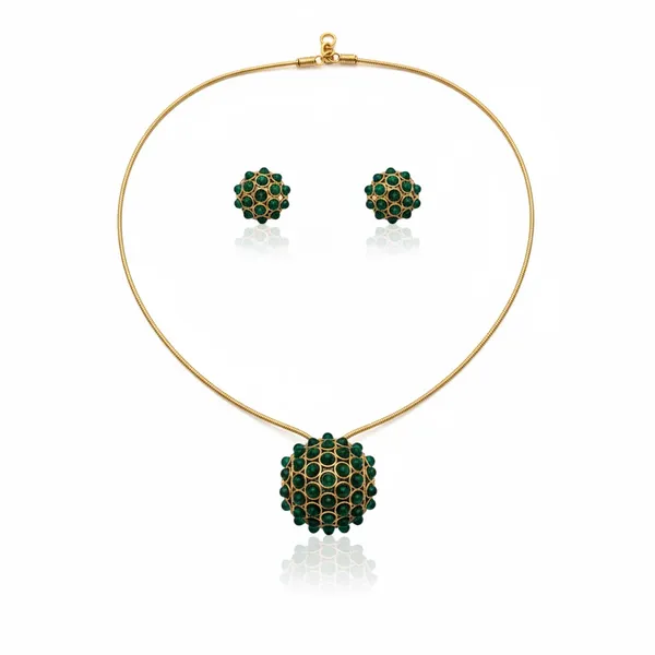 Golden_And_Green_Premium____Necklace_Set_For_Women