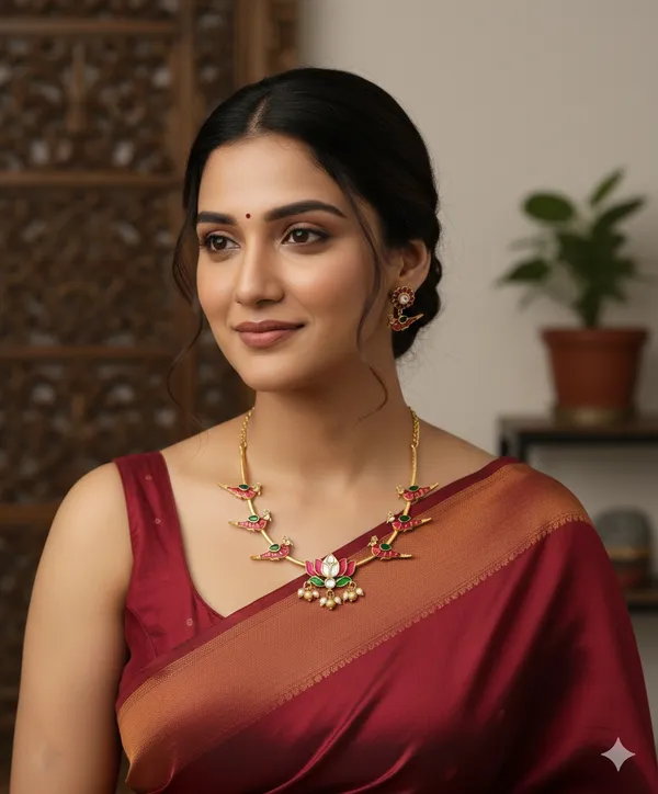 Golden_And_Red_Premium____Necklace_Set_For_Women