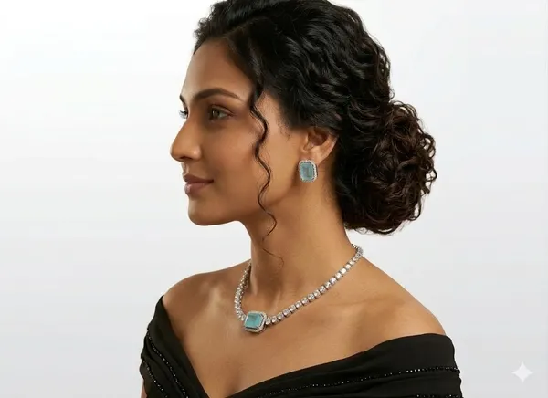Sea_Blue_And_White_Premium__With__American_Diamond_Choker_Set_For_Women