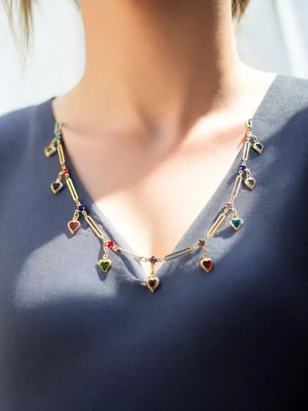 Golden_With_Multicolor_Premium____Necklace_For_Women