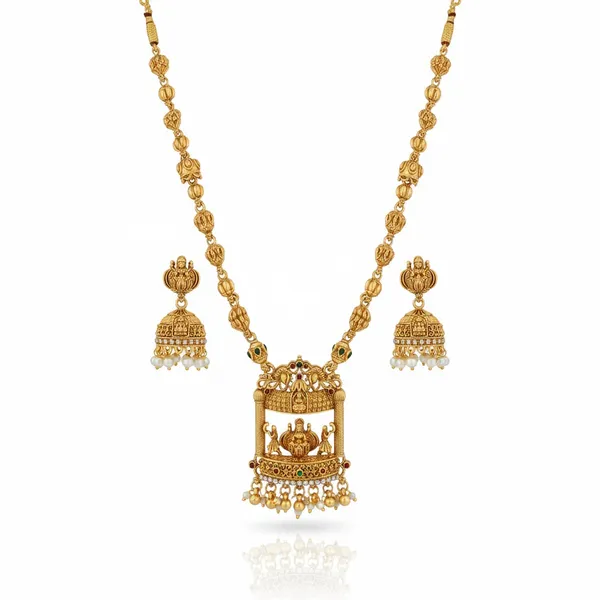 Golden_And_Green_Premium____Necklace_Set_For_Women