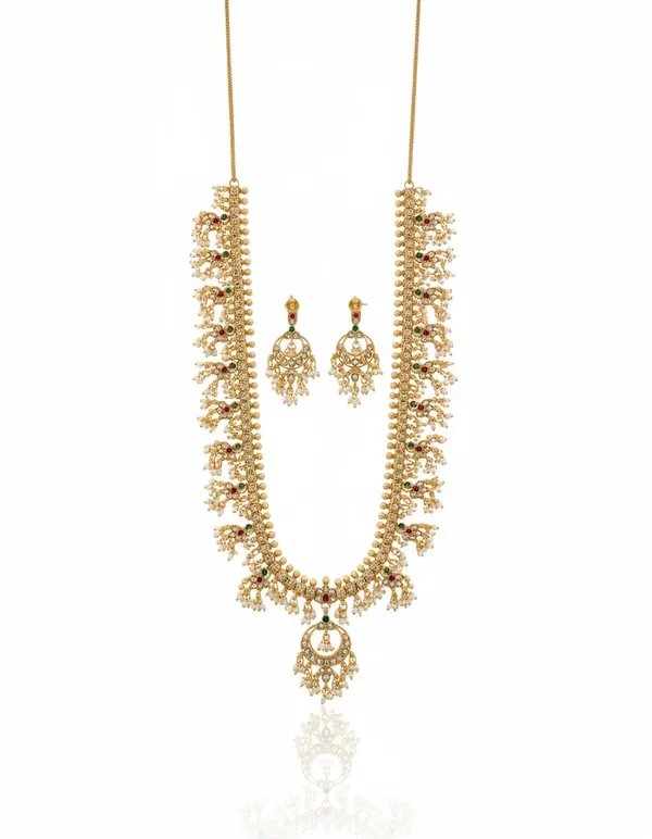 Golden_And_Red_Premium____Necklace_Set_For_Women