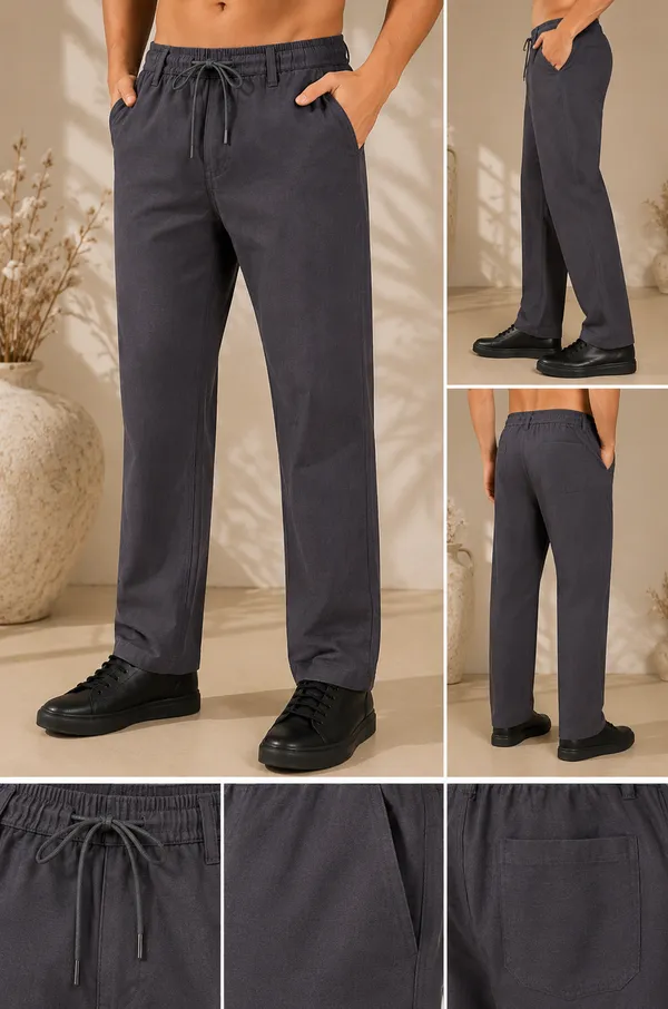 Dark_Grey_Color_Cotton-Linen_Trousers_For_Men