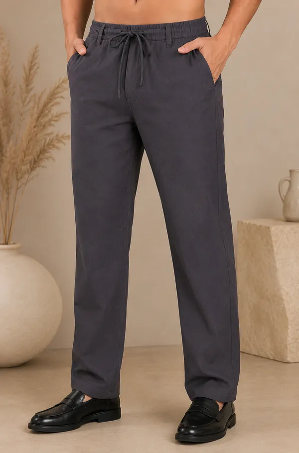 Dark_Grey_Color_Cotton-Linen_Trousers_For_Men