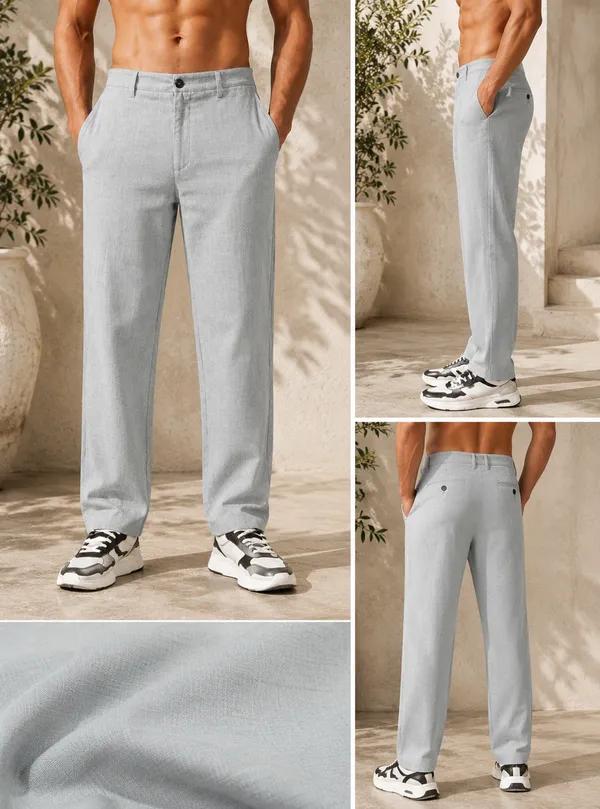 Men's_Silver_Cotton__Linen_Trouser