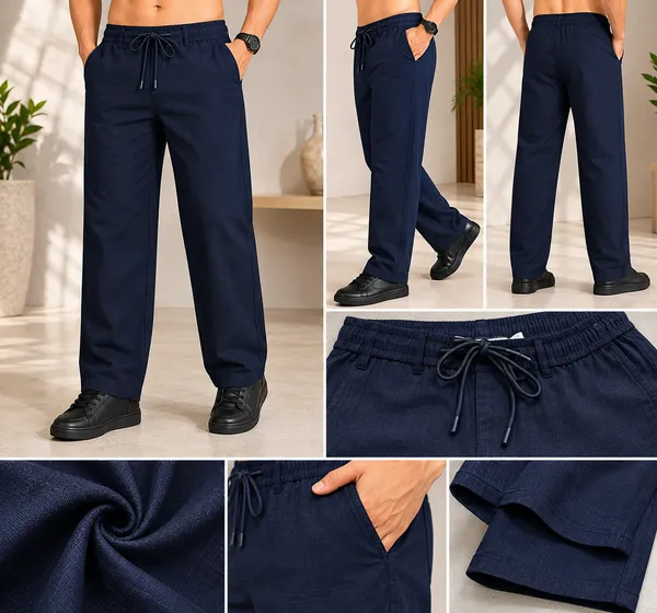 Navy_Color_Cotton-Linen_Trousers_For_Men