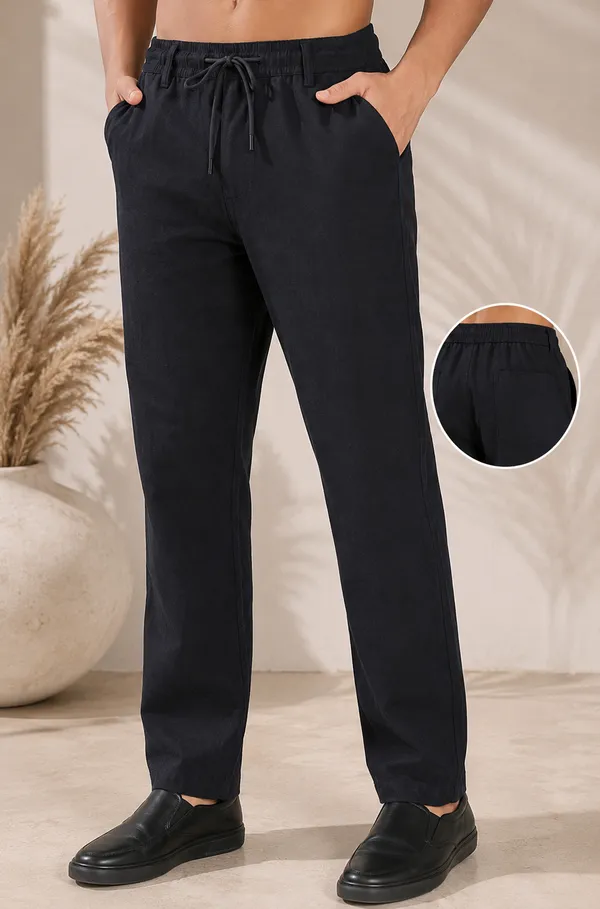 Black_Color_Cotton-Linen_Trousers_For_Men