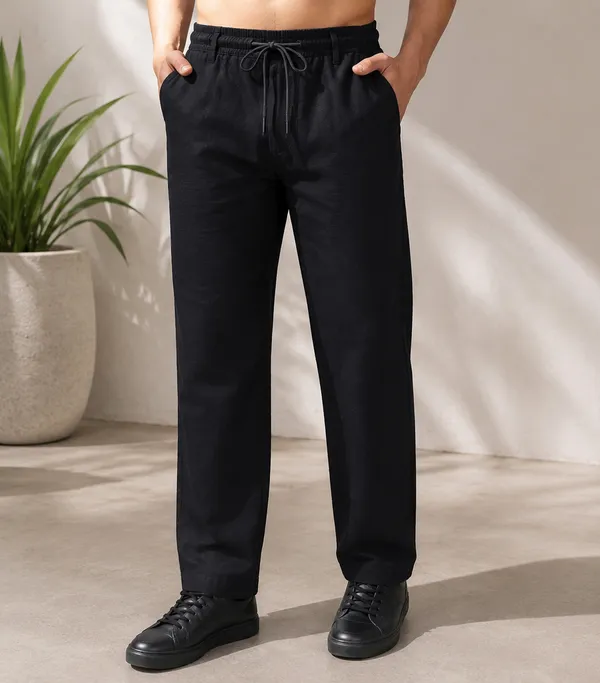 Black_Color_Cotton-Linen_Trousers_For_Men
