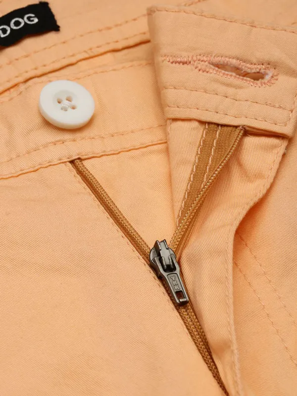 Peach_Color_Men_Pure_Cotton_Mid-Rise_Chino_Shorts