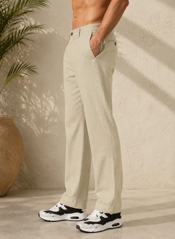 Men's_Beige_Cotton_Linen_Trouser