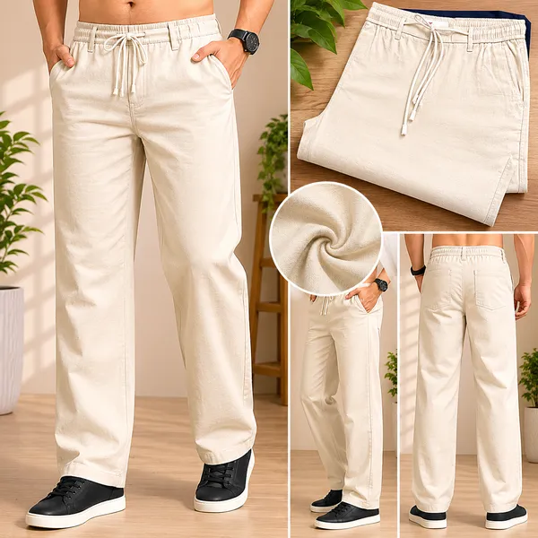 Cream_Color_Cotton-Linen_Trousers_For_Men