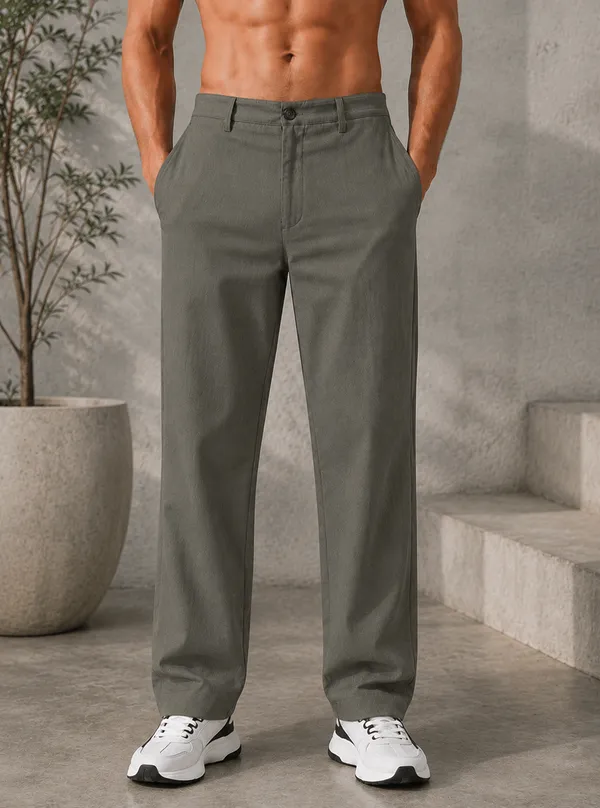 Men's_Dark_Grey_Cotton_Linen_Trouser