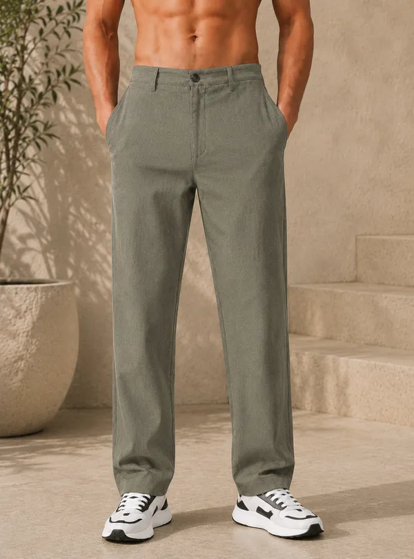 Men's_Dark_Grey_Cotton_Linen_Trouser