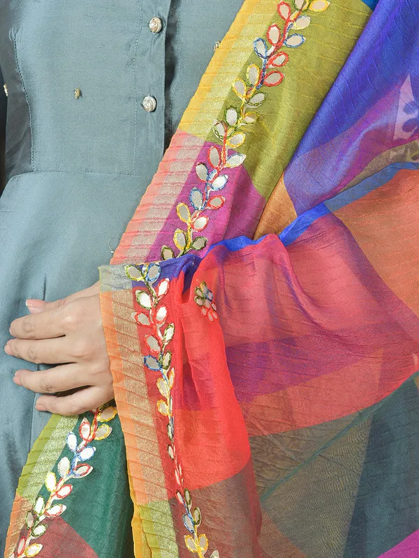 Multicolor_Art_Silk_Checkered_Dupatta_For_Women