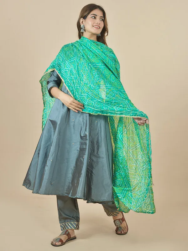 Dark_Green_Art_Silk_Printed_Dupatta_For_Women
