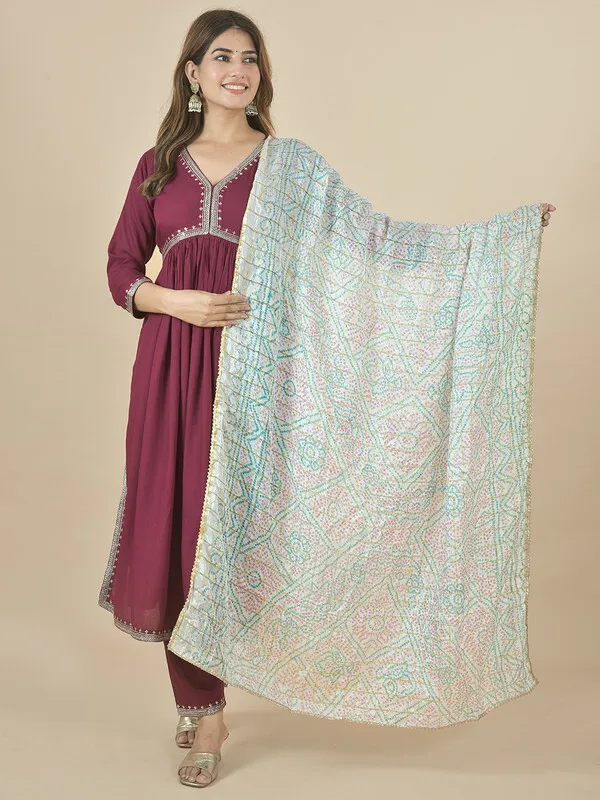White_Art_Silk_Printed_Dupatta_For_Women
