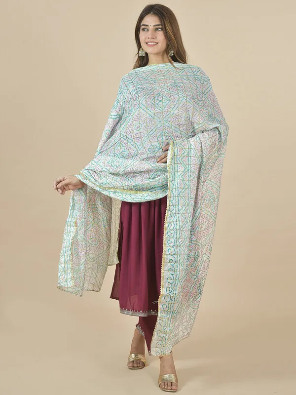 White_Art_Silk_Printed_Dupatta_For_Women