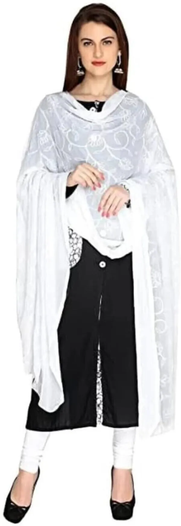 White_Chiffon_Embroidered_Dupatta_For_Women