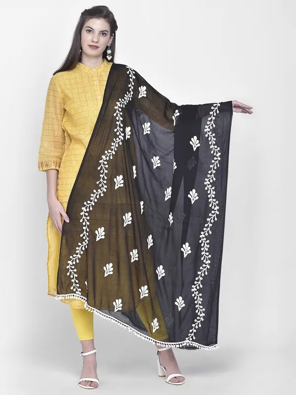 Black_Chiffon_Embroidered_Dupatta_For_Women