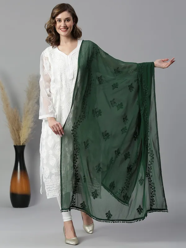 Green_Chiffon_Embroidered_Dupatta_For_Women