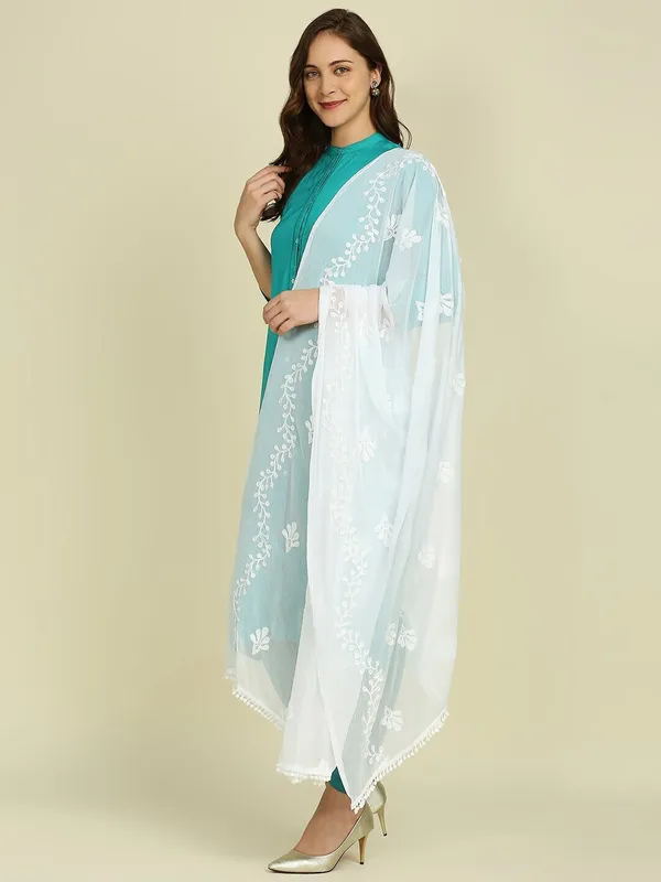 White_Chiffon_Embroidered_Dupatta_For_Women