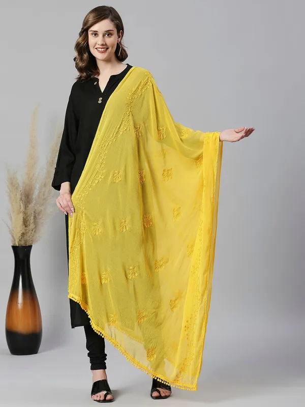 Yellow_Chiffon_Embroidered_Dupatta_For_Women