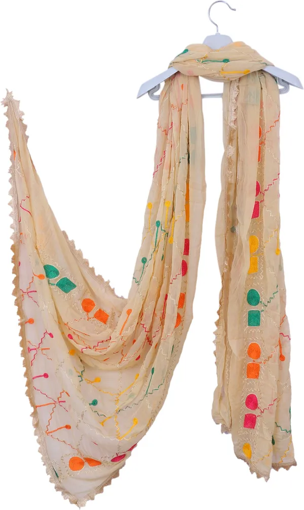 Beige_Chiffon_Geometric_Print_Dupatta_For_Women