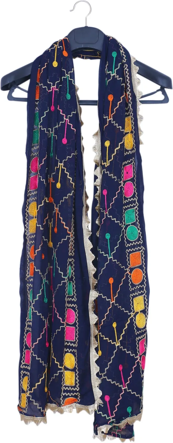 Dark_Blue_Chiffon_Geometric_Print_Dupatta_For_Women