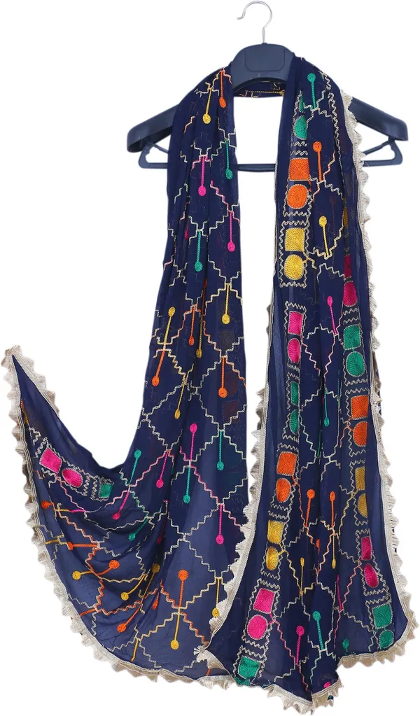 Dark_Blue_Chiffon_Geometric_Print_Dupatta_For_Women