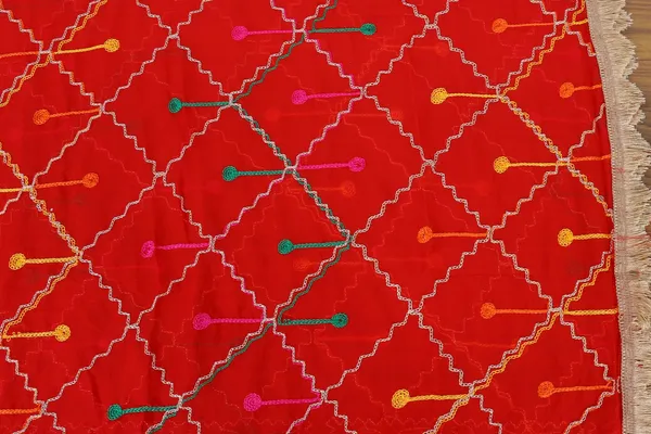 Red_Chiffon_Geometric_Print_Dupatta_For_Women