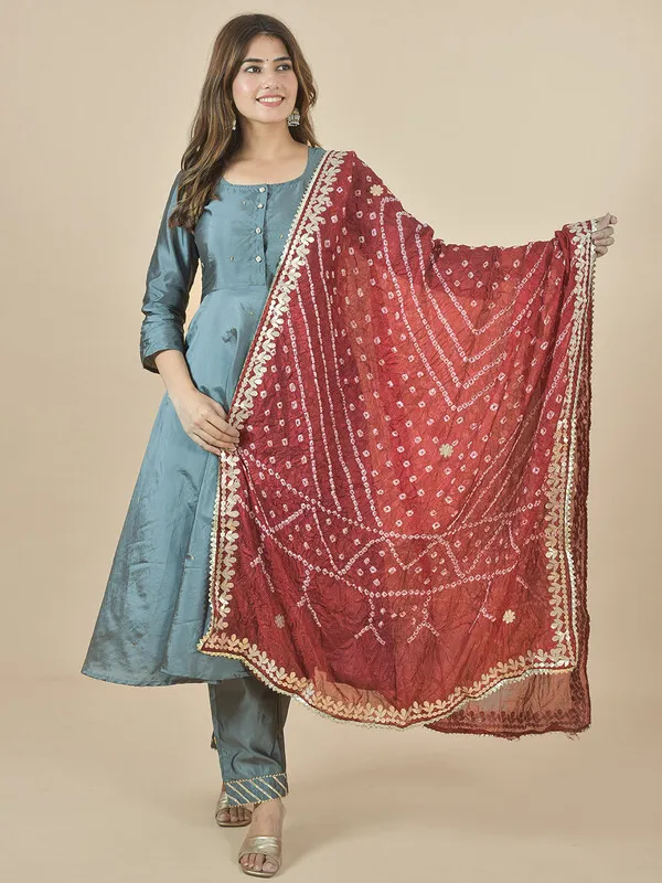 Maroon_Art_Silk_Printed_Dupatta_For_Women