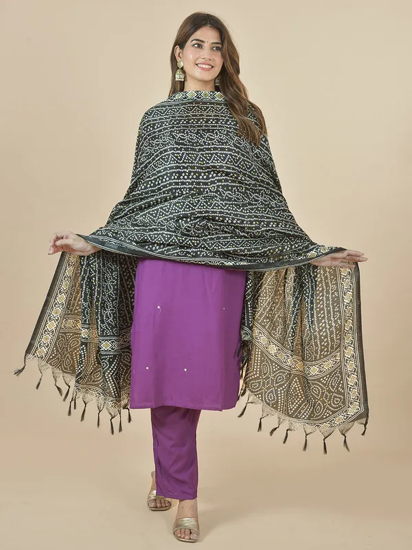 Black_Silk_Blend_Printed_Dupatta_For_Women