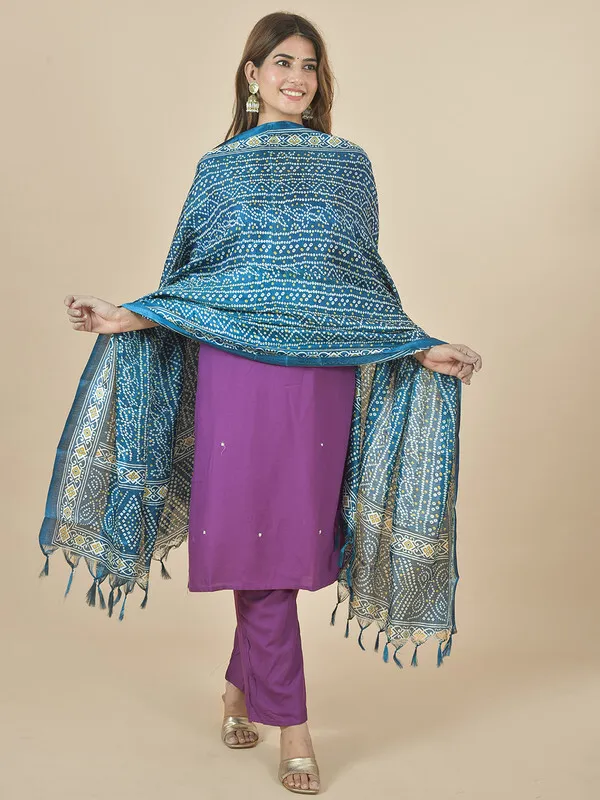 Blue_Silk_Blend_Printed_Dupatta_For_Women