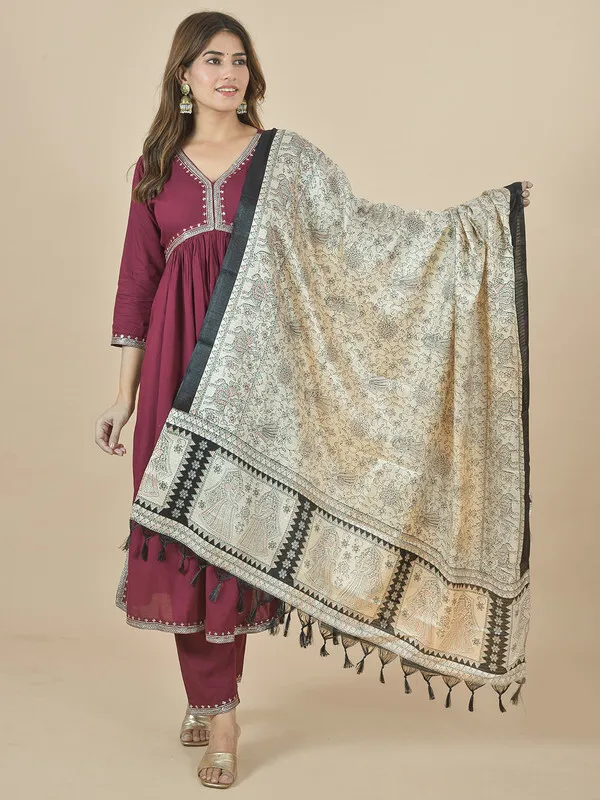 Grey_Silk_Blend_Printed_Dupatta_For_Women