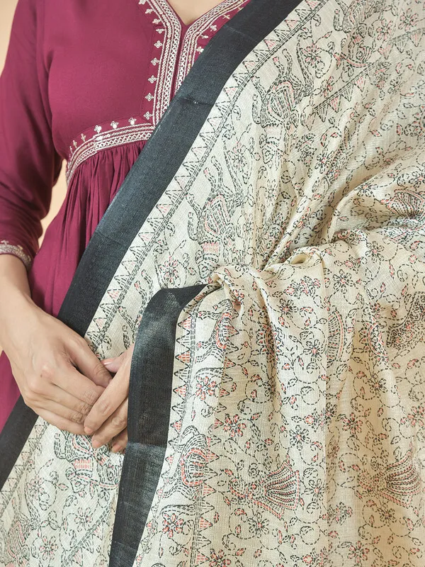 Grey_Silk_Blend_Printed_Dupatta_For_Women