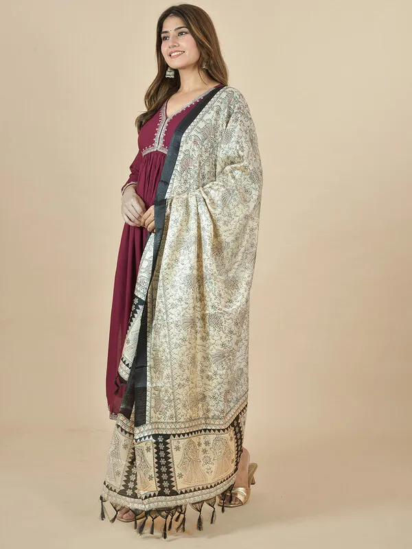 Grey_Silk_Blend_Printed_Dupatta_For_Women