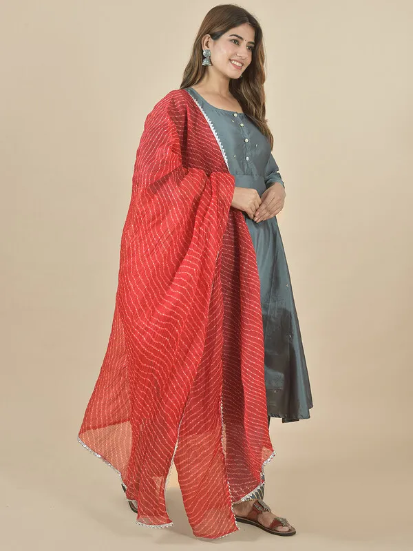 Red_Kota_Doria_Striped_Dupatta_For_Women