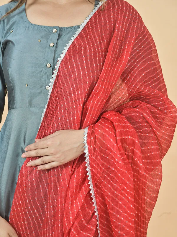 Red_Kota_Doria_Striped_Dupatta_For_Women