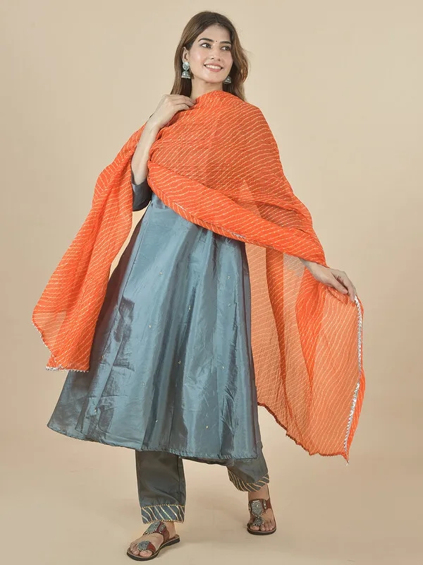 Orange_Kota_Doria_Striped_Dupatta_For_Women