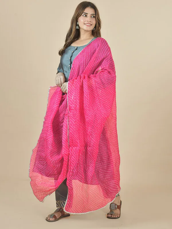 Pink_Kota_Doria_Striped_Dupatta_For_Women