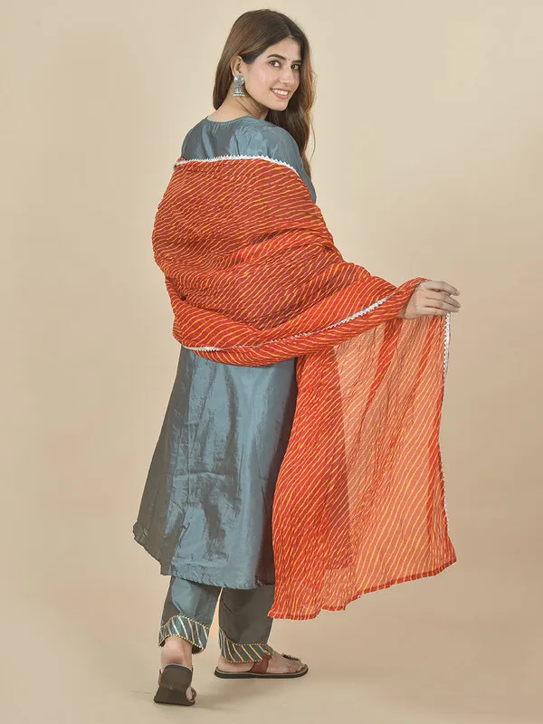 Orange_Kota_Doria_Striped_Dupatta_For_Women